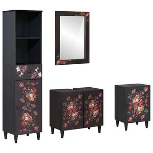 vidaXL Bathroom Cabinet Set 4 pcs Solid Mango Wood
