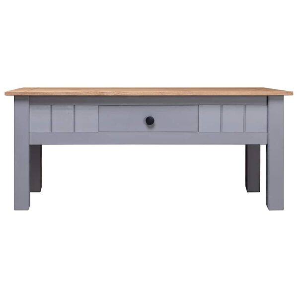 vidaXL Coffee Table Grey 100x60x43.5 cm Solid Pine Wood Panama Range