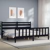 vidaXL Bed Frame without Mattress Black Solid Wood Pine