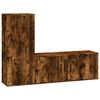 vidaXL 2 Piece TV Cabinet Set Smoked Oak Engineered Wood