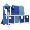 vidaXL Kids'Loft Bed Frame with Curtains, Arch, Slide, Tower