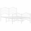 vidaXL Metal Bed Frame without Mattress with Footboard&nbsp;White 120x200cm