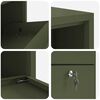 vidaXL Parcel Drop Box with Storage Olive Green 44 x 22 x 82 cm Steel