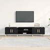 vidaXL TV Cabinet Black Oak 180 x 31.5 x 40 cm Engineered Wood
