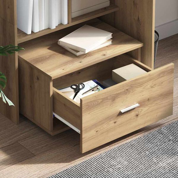 vidaXL Desk Artisan Oak 131.5 x 50 x 106.5 cm Engineered Wood