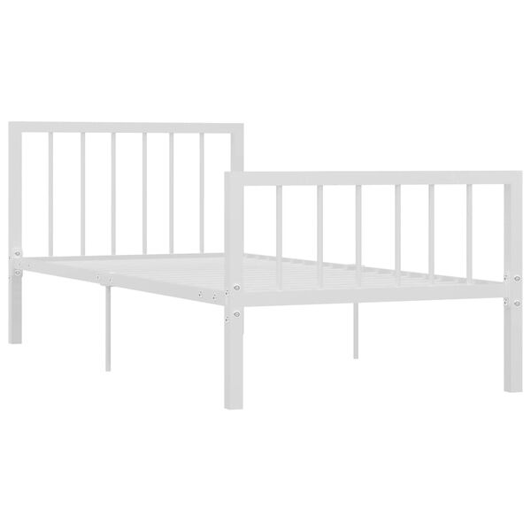 vidaXL Bed Frame without Mattress White Metal 90x200 cm