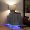 vidaXL Bedside Cabinets with LED Lights&nbsp;2 pcs Grey Sonoma 38x34x50 cm