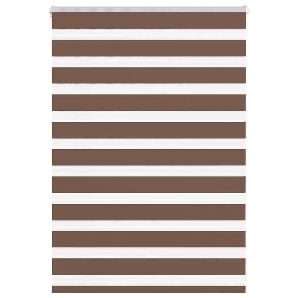 vidaXL Zebra Blind Brown 95x100 cm Fabric Width 90.9 cm Polyester