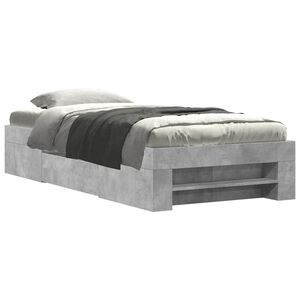 vidaXL Bed Frame without Mattress Concrete Grey 100x200cm Engineered Wood