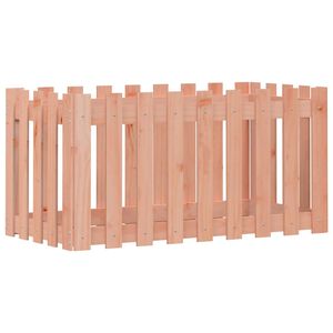 vidaXL Garden Raised Bed with Fence Design 100x50x50 cm Solid Wood Douglas