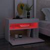 vidaXL Bedside Cabinet & LED Lights White 60x35x40 cm Engineered Wood