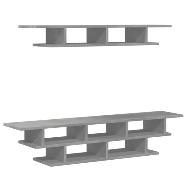 vidaXL TV Wall Units Concrete Grey Engineered Wood