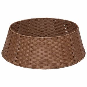 vidaXL Christmas Tree Collar Round Light Brown Dia. 45 x 22 cm