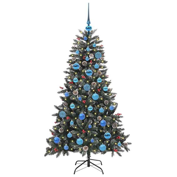 vidaXL Artificial Christmas Tree with 150 LEDs with Stand Green 150 cm