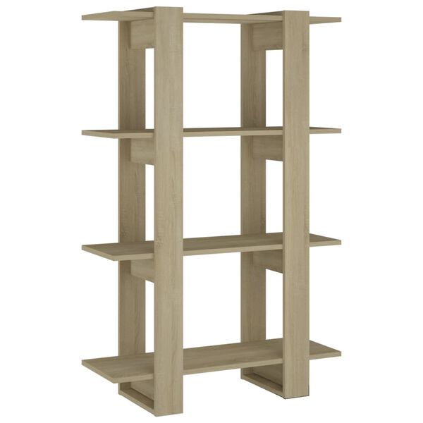vidaXL Book Cabinet/Room Divider Sonoma Oak 80x30x123.5 cm