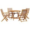 vidaXL 5 Piece Garden Dining Set Taupe Fabric and Solid Wood