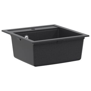 vidaXL Kitchen Sink Single Basin Granite 49 x 51 x 30.5 cm Graphite