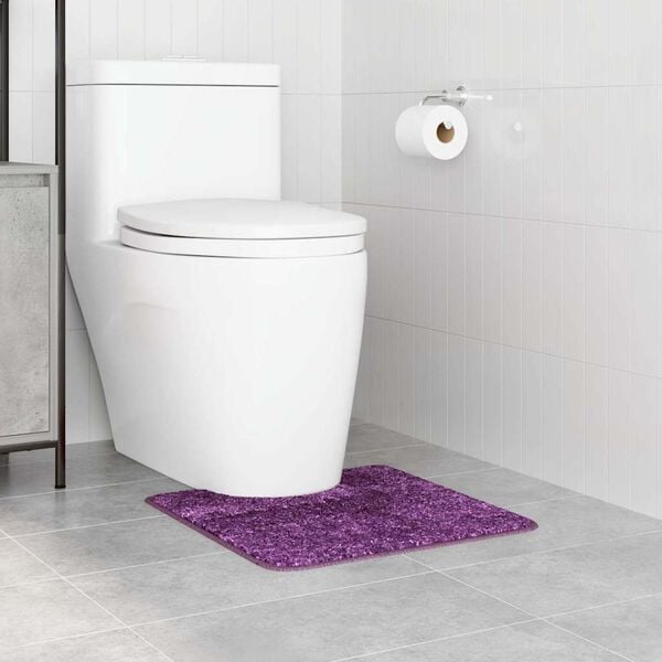 vidaXL Anti-slip Bath Mat with Toilet Cut Purple 50 x 50 cm PP