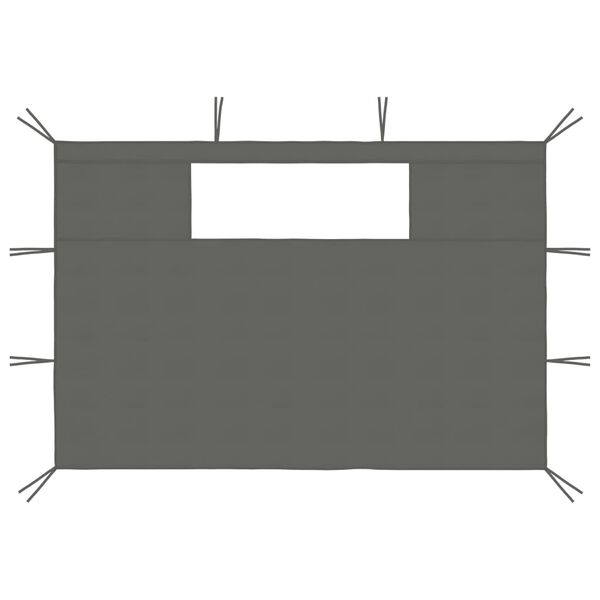 vidaXL Gazebo Sidewalls with Windows 2 pcs Anthracite
