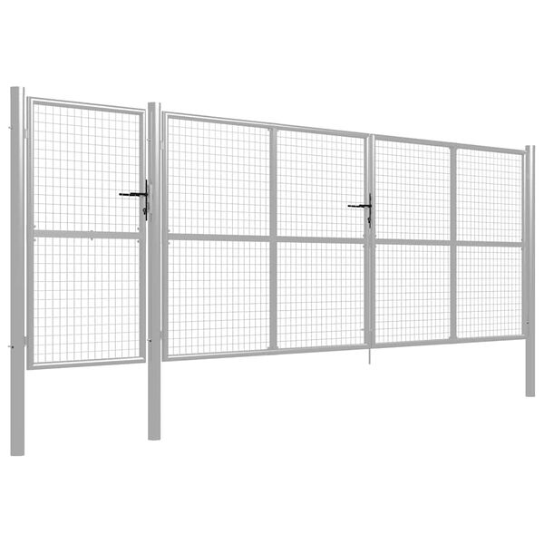 vidaXL Garden Gate Steel 500x150 cm Silver