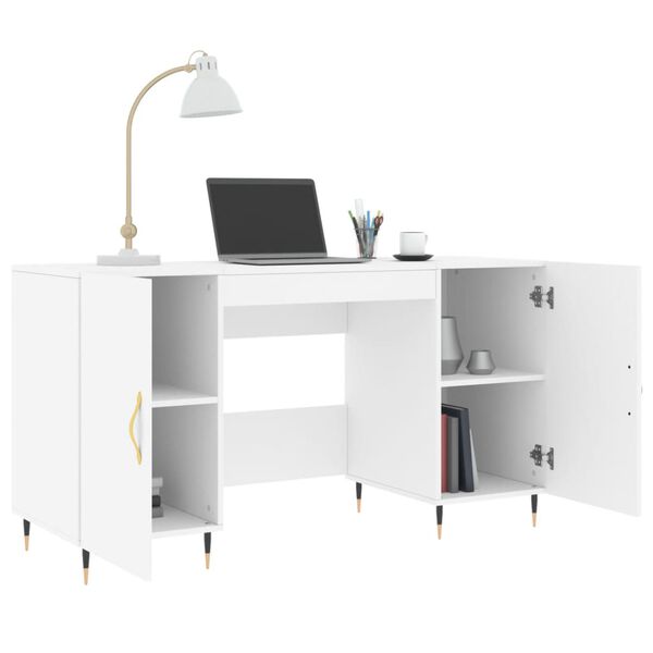 vidaXL Desk White 140x50x75 cm Engineered Wood