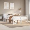 vidaXL Bookcase Bed without Mattress White 135x190 cm Double Solid Wood Pine