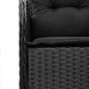 vidaXL Garden Chairs with Cushions 2 pcs Black Poly Rattan