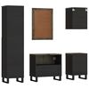 vidaXL 5 Piece Bathroom Furniture Set Black Solid Wood Mango