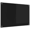 vidaXL Kitchen Backsplash Black 90 x 60 cm Tempered Glass