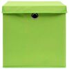 vidaXL Storage Boxes with Lids 10 pcs Green 32x32x32 cm Fabric