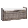 vidaXL Storage Bench with Cushion Grey 110 x 40 x 50 cm Rattan
