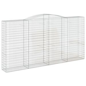 vidaXL Arched Gabion Basket 400x50x200/220 cm Galvanised Iron