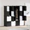 vidaXL Storage Cube Organiser with 16 Cubes and Hanging Rods PP