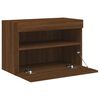 vidaXL TV Wall Cabinet with LED Lights Brown Oak 60x30x40 cm