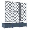 vidaXL Garden Planter 3 pcs Grey 120 x 40 x 125.5 cm Steel