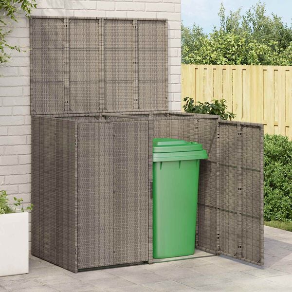 vidaXL Box Garbage Bin Box 2 pcs Grey 130 x 80 x 115 cm Polyethylene
