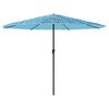 vidaXL Garden Parasol with Steel Pole Blue 324x324x247 cm