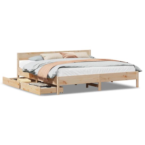 vidaXL Bed Frame without Mattress 200x200 cm Solid Wood Pine