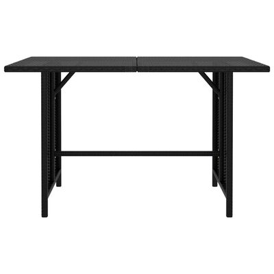 vidaXL Garden Dining Table Black 110x70x65 cm Poly Rattan