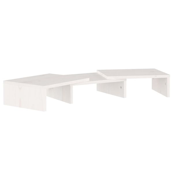 vidaXL Monitor Stand White 60x24x10.5 cm Solid Wood Pine