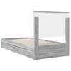 vidaXL Storage Bed with Drawer Grey Sonoma 90 x 190 cm Engineered Wood