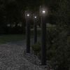 vidaXL Outdoor Floor Lamp with Outlet Black 110cm Stainless Steel