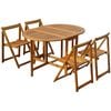 vidaXL 5 Piece Folding Outdoor Dining Set Solid Acacia Wood