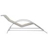 vidaXL Sun Loungers 2 pcs with Table Aluminium Cream