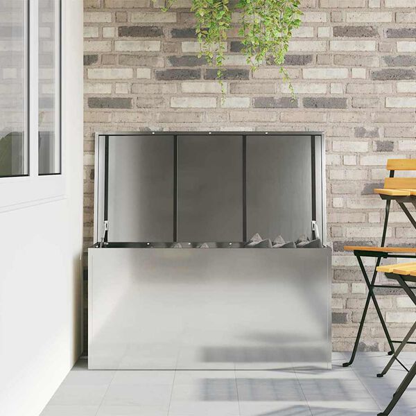 vidaXL Outdoor Storage Box Silver 100 x 50.5 x 50 cm Steel