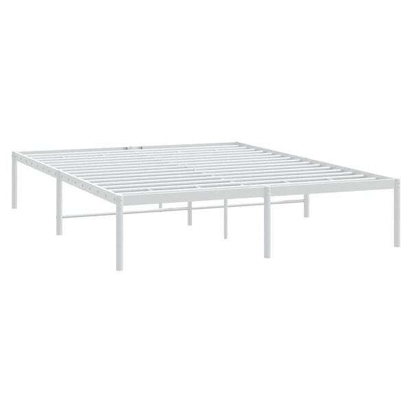vidaXL Metal Bed Frame without Mattress White 160x200cm