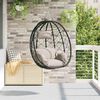 vidaXL Hanging Egg Chair Folding Taupe 91.5 x 60 x 110 cm Poly Rattan