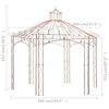 vidaXL Garden Pavilion Antique Brown 4 m Iron