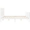 vidaXL Bed Frame without Mattress White King Size Solid Wood