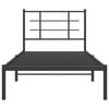 vidaXL Metal Bed Frame without Mattress with Headboard Black 90x190cm